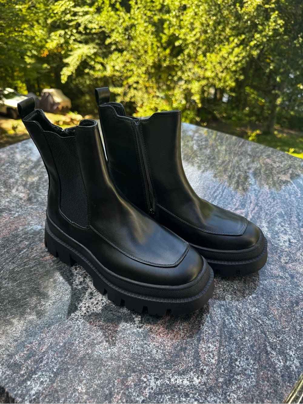 Lane Bryant Black Chunky Chelsea Boot - Women's Platform Ankle Boot